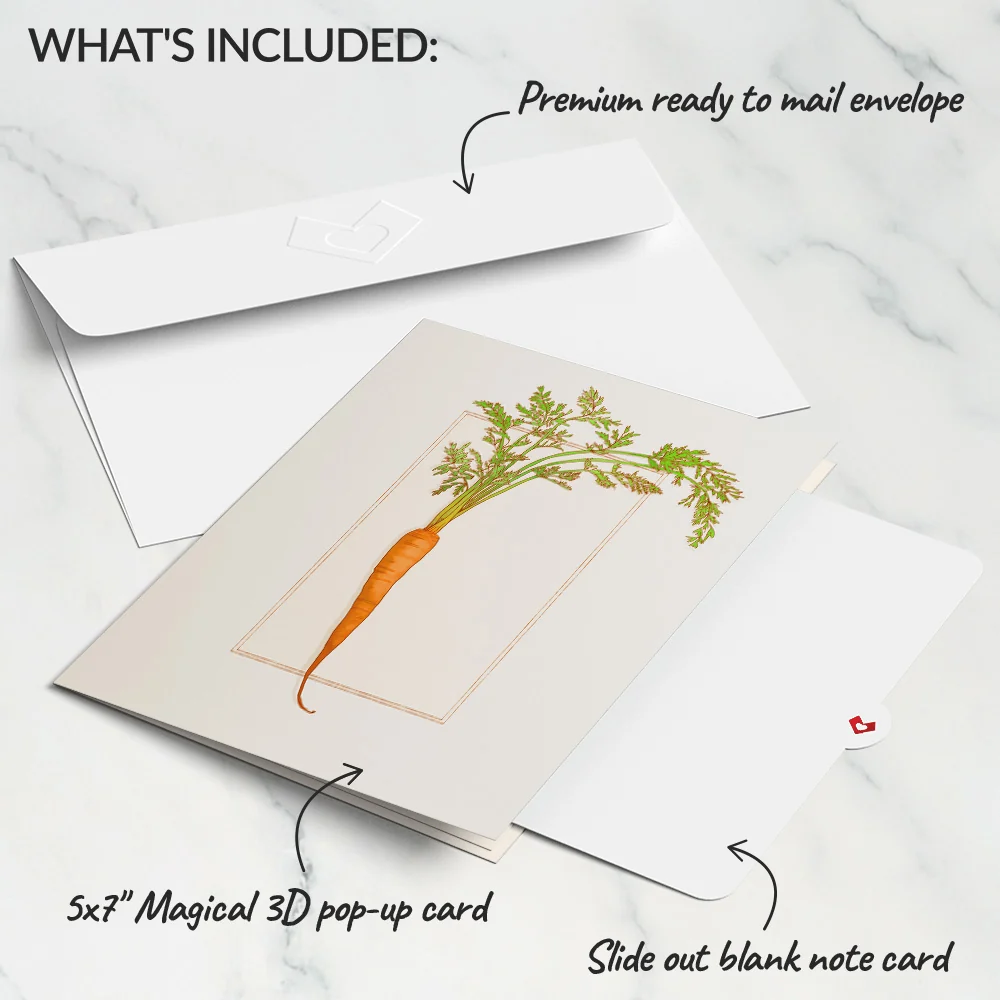 Lovepop Blooming Carrot Bouquet Pop-Up Card Glass - Image 5