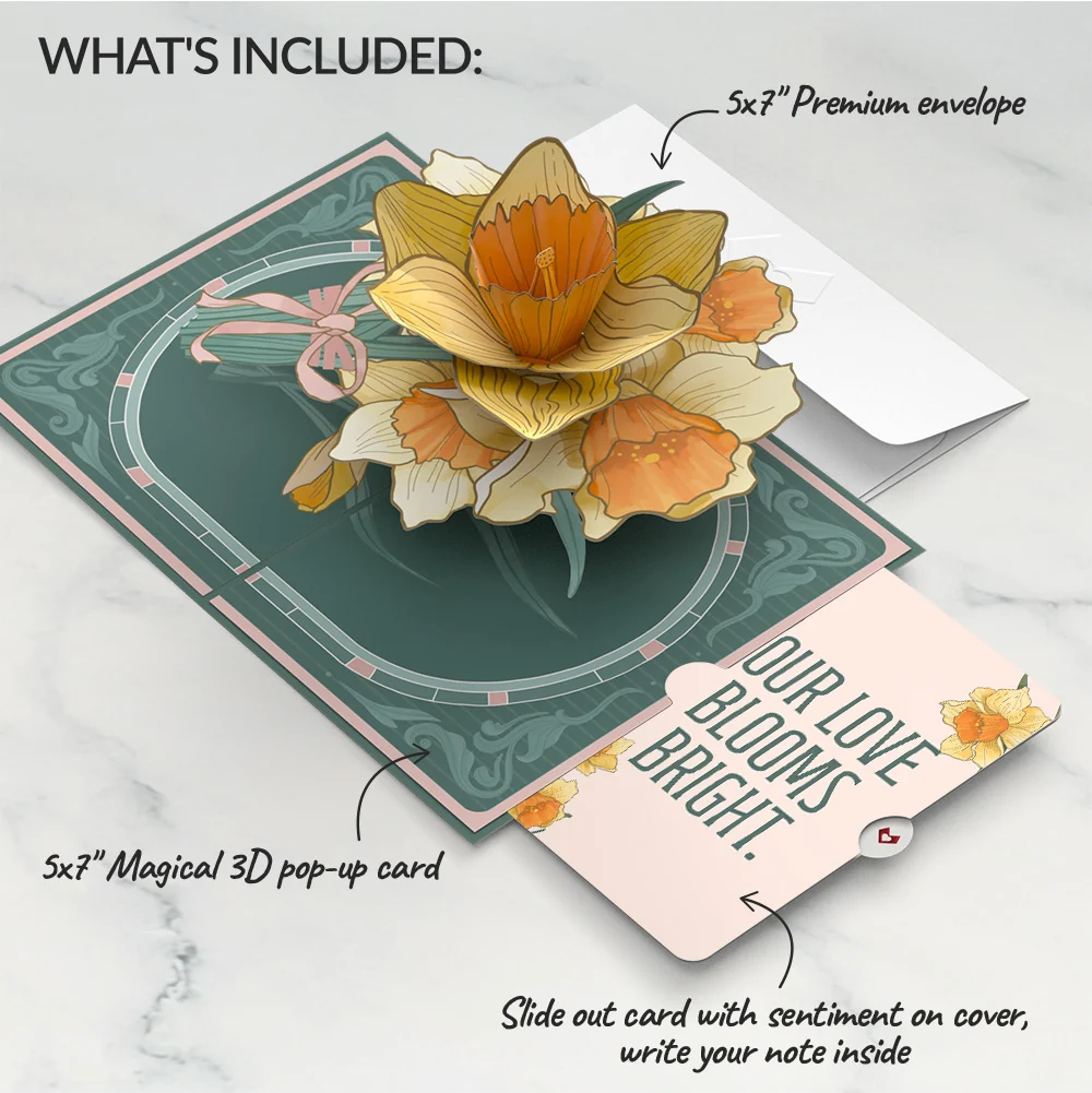 Lovepop Daffodils in Bloom Love Pop-Up Card and Sentiment Set - Image 2