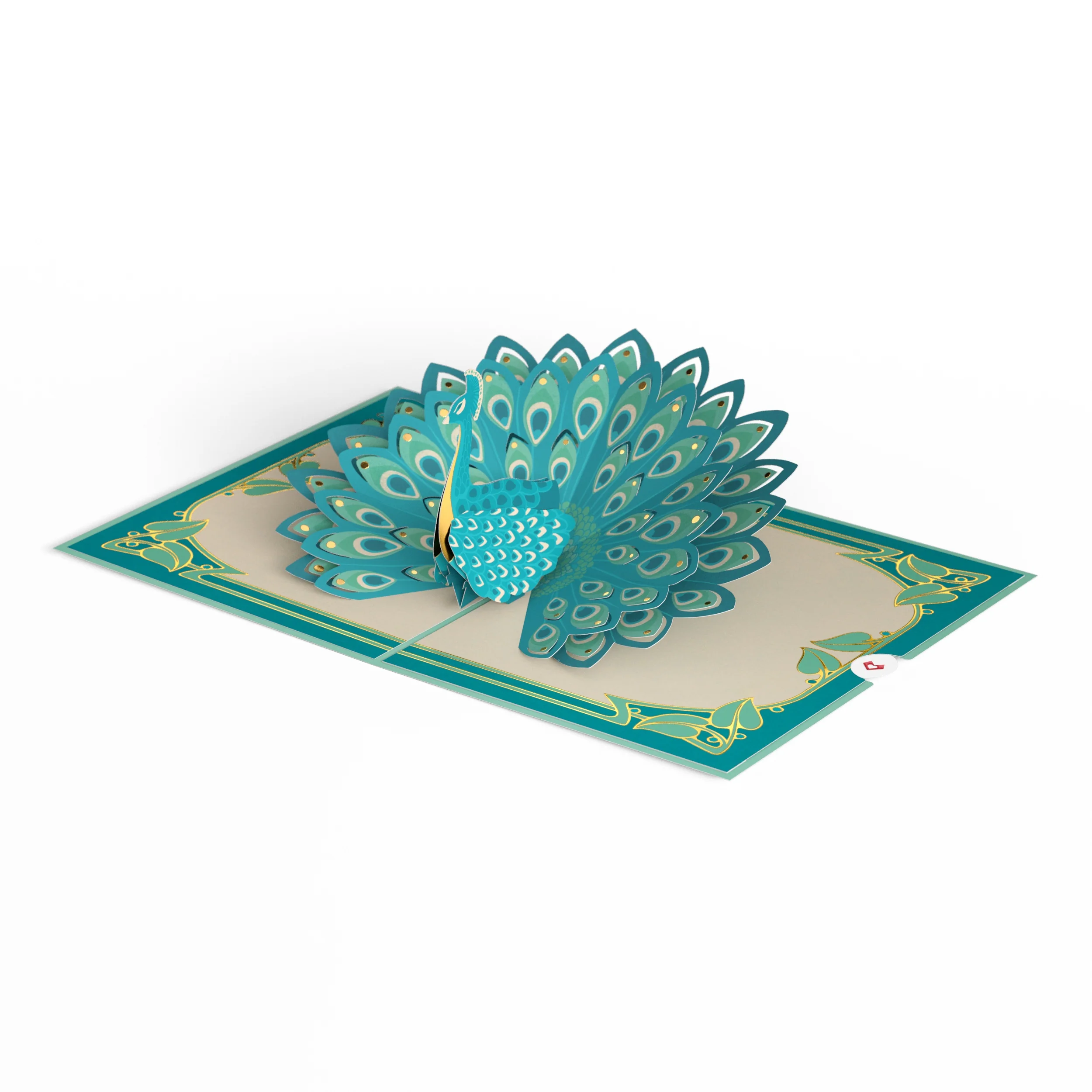 Lovepop Art Deco Peacock Father's Day Pop-Up Card and Sentiment Set for Dad Cream - Image 3