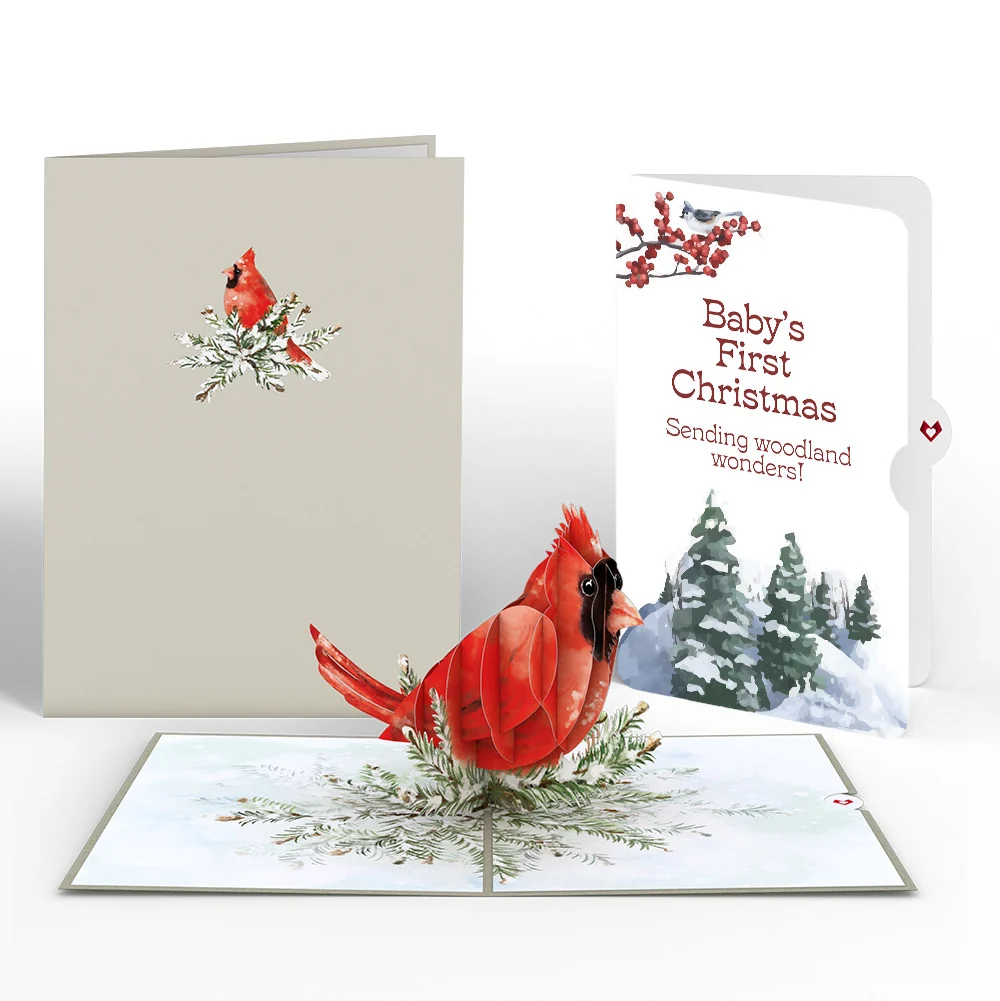 Lovepop Winter Cardinal First Christmas Pop-Up Card and Sentiment Set for Baby