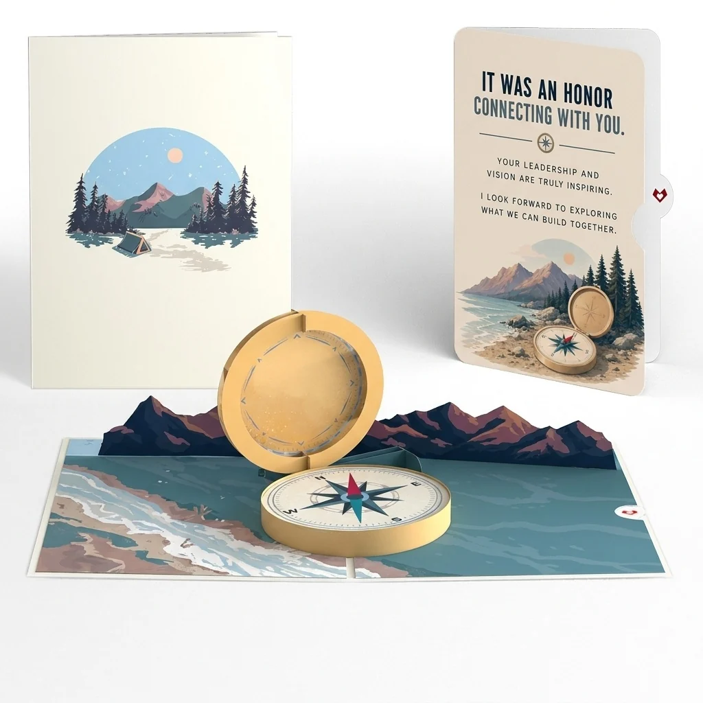 Lovepop Classic Compass Pop-Up Card and An Honor Connecting With You Sentiment Set