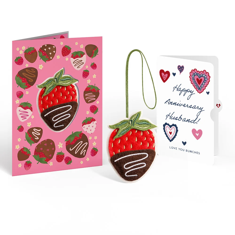 Lovepop Sweet Strawberry Anniversary HeartFelt Charm Card and Sentiment Set for Husband Bag