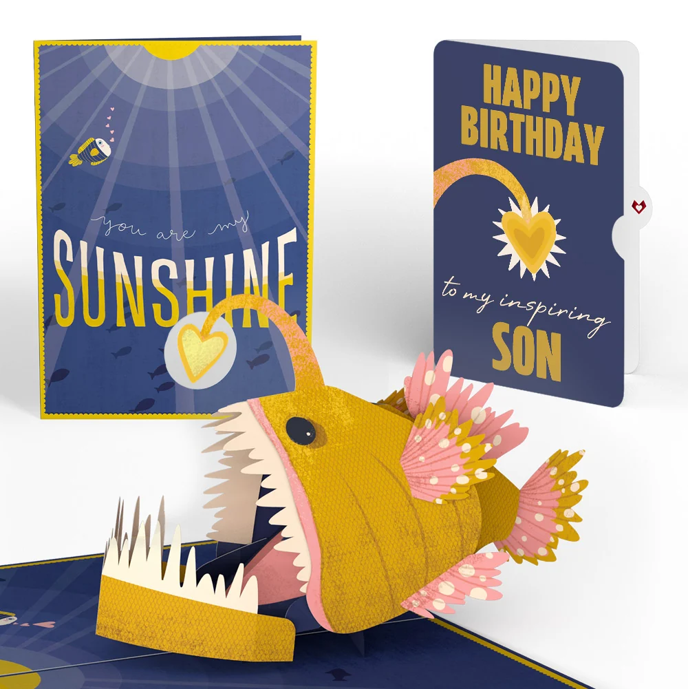 Lovepop You Are My Sunshine Anglerfish Birthday Pop-Up Card and Sentiment Set for Son