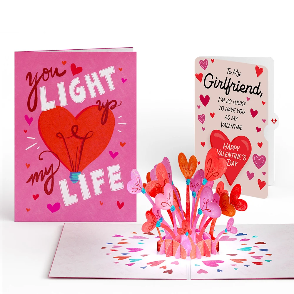 Lovepop You Light Up My Life Valentine Light-Up Pop-Up Card and Sentiment Set for Girlfriend