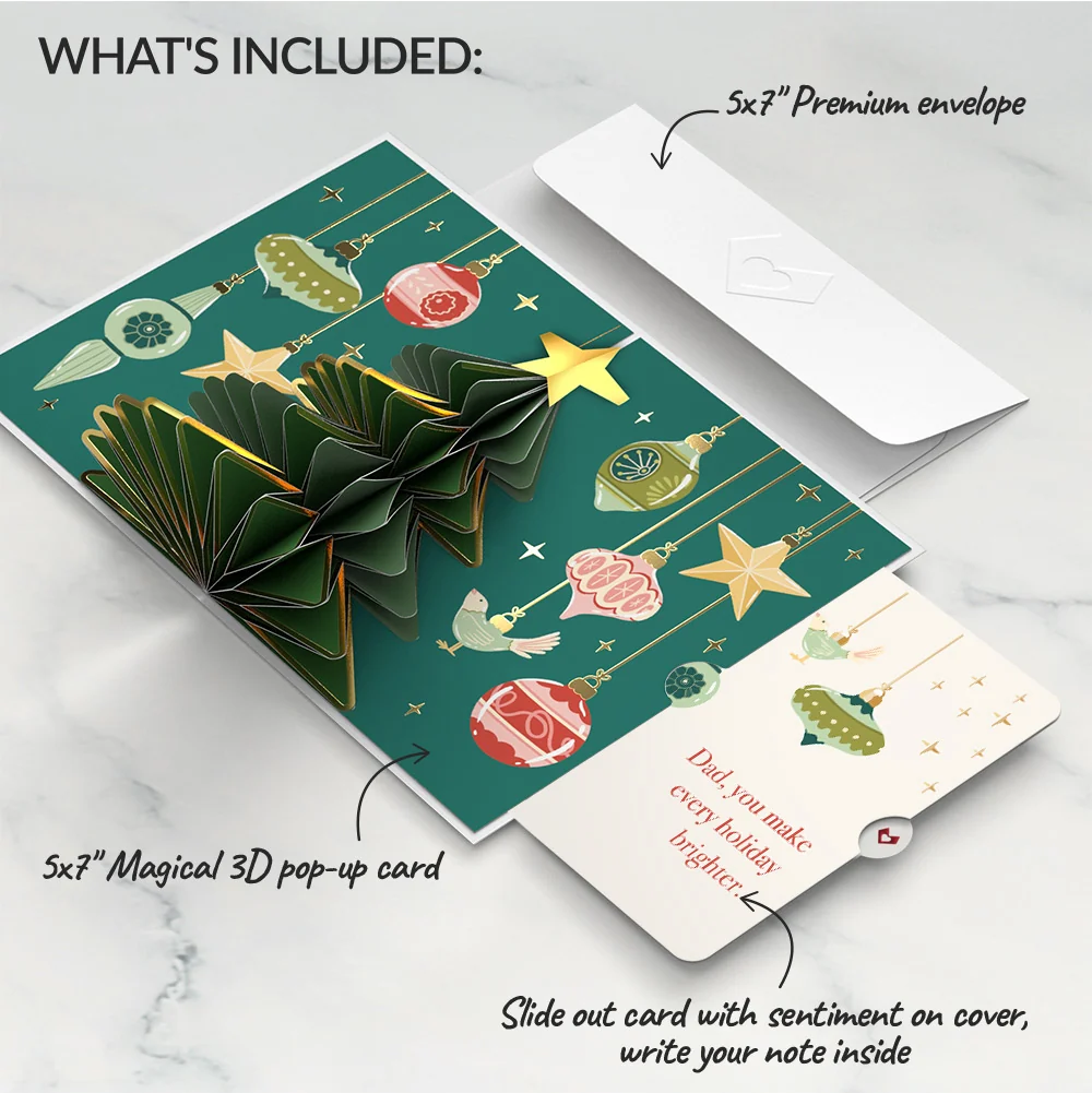 Lovepop Tis the Season Christmas Tree Pop-Up Card and Sentiment Set for Dad Cream - Image 2