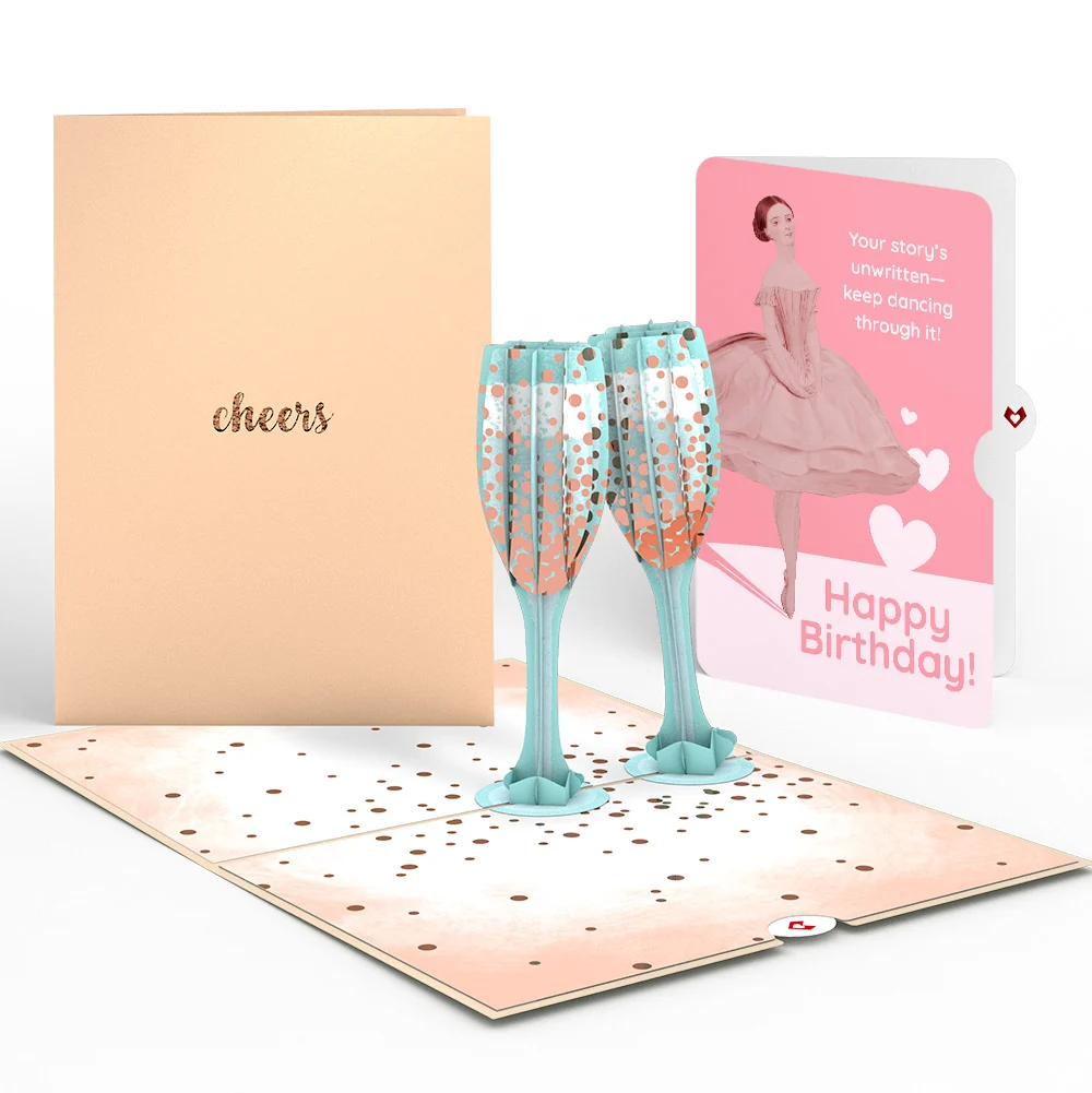 Lovepop Champagne Toast Birthday Pop-Up Card and Dancing Through Life Sentiment Set
