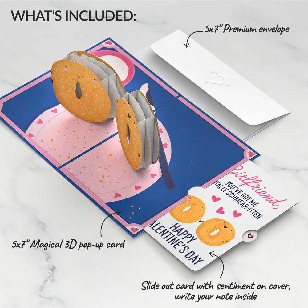Lovepop You Are My Everything Bagel Valentine Pop-Up Card and Sentiment Set for Girlfriend Plate - Image 2
