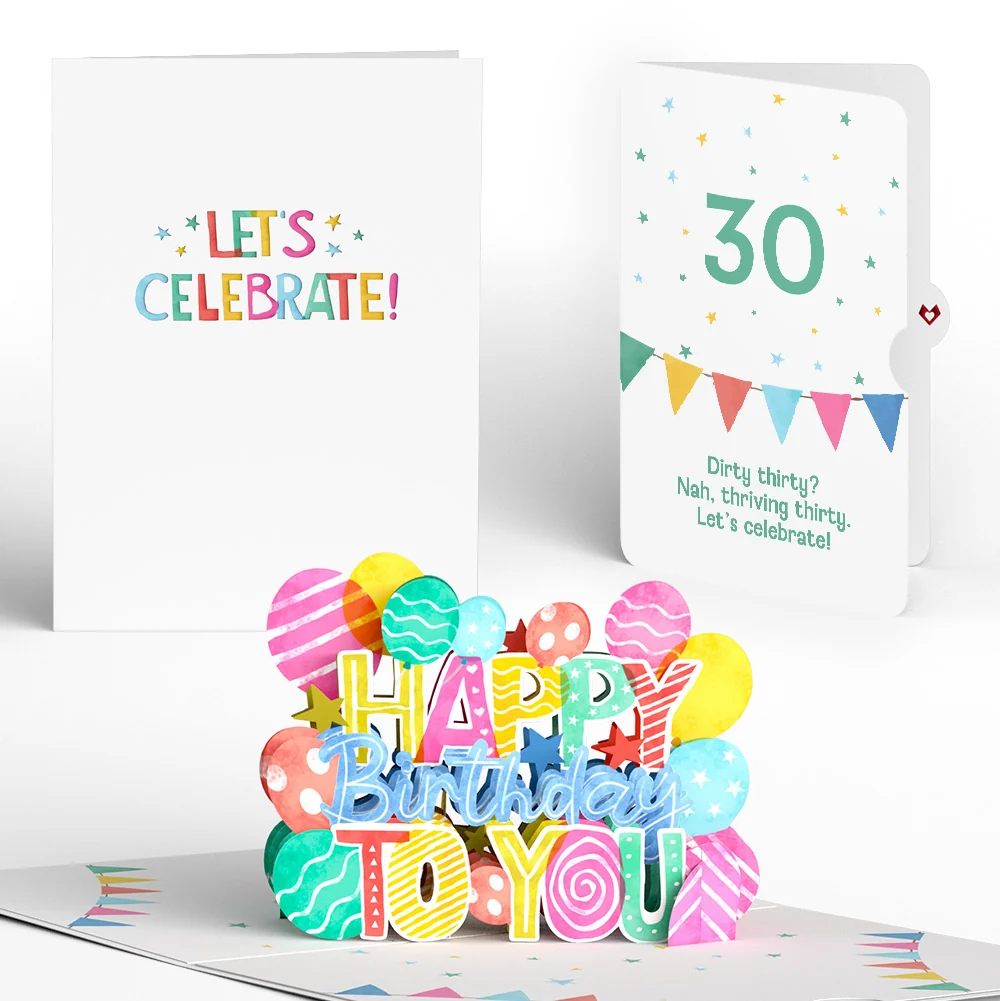 Lovepop Let's Celebrate 30th Birthday Pop-Up Card and Sentiment Set