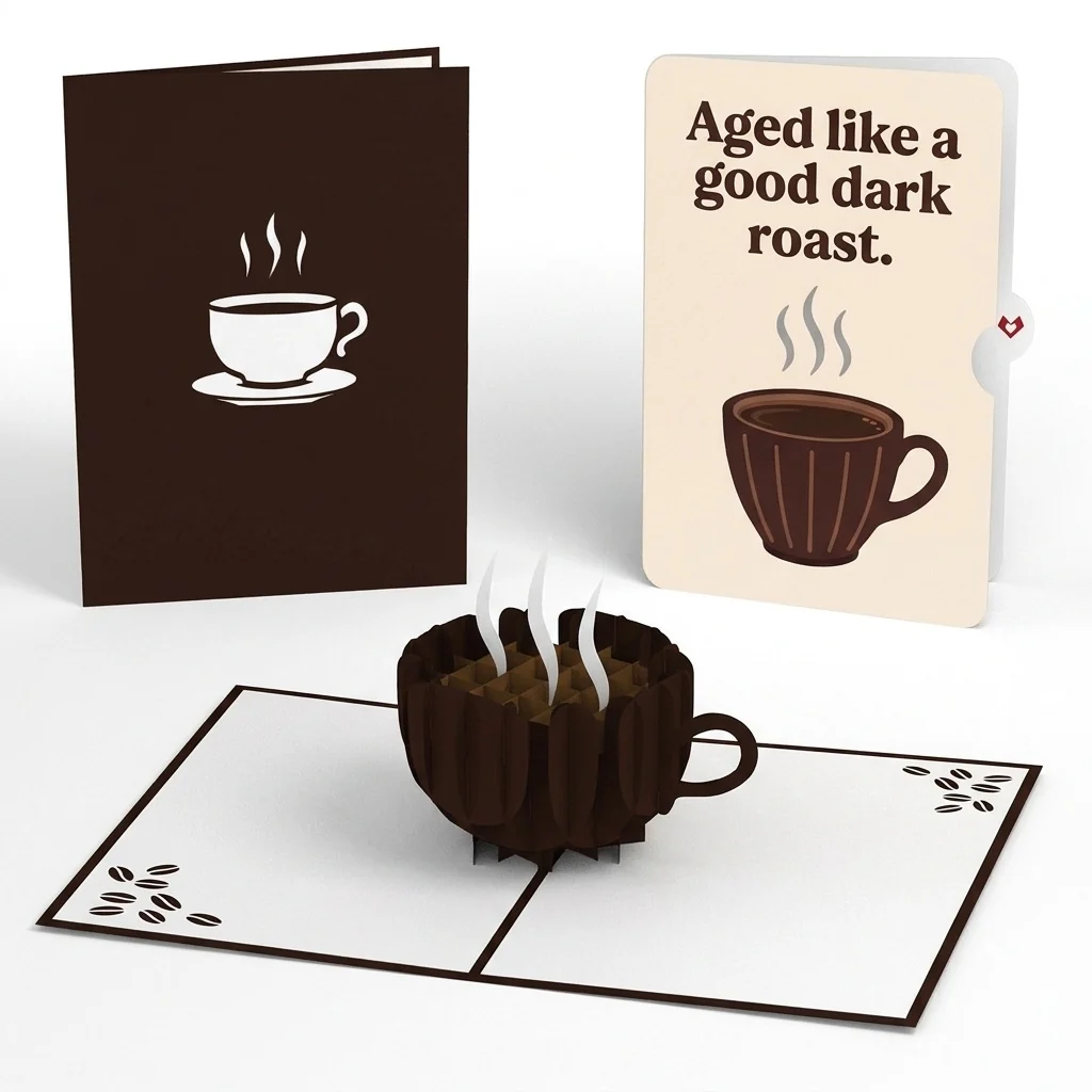 Lovepop Coffee Cup Birthday Pop-Up Card and Dark Roast Sentiment Set