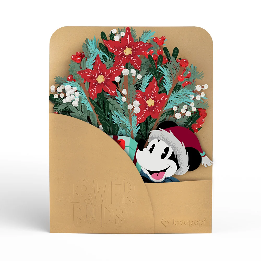 Lovepop Disney’s Mickey Mouse Festive Cheer Pop-Up Card & Flower Buds Bouquet Bundle - Image 8