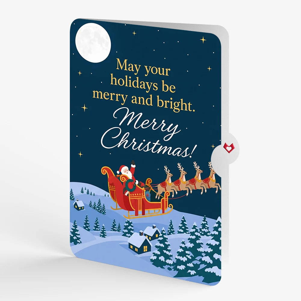 Lovepop Night Sky Santa Sleigh Christmas Pop-Up Card and Holiday Moonlight Sentiment Set - Image 4