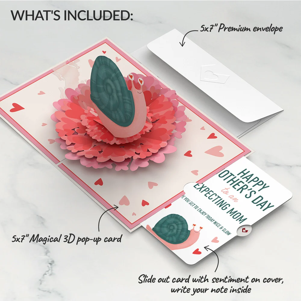 Lovepop Love You Slow Much Snail Mother’s Day Pop-Up Card and Sentiment Set for Mom-to-be - Image 2