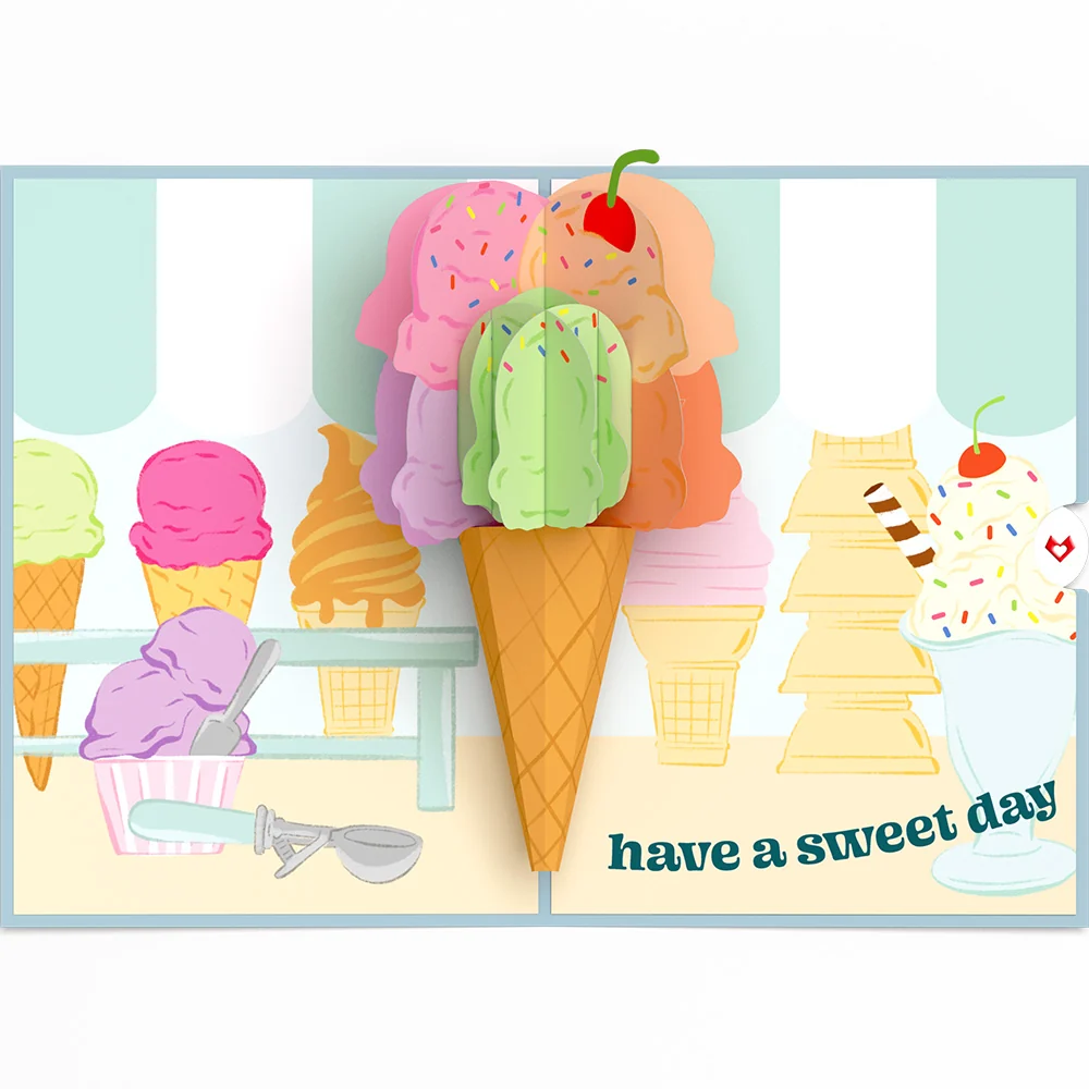 Lovepop Sweet Day Ice Cream Pop-Up Card - Image 4