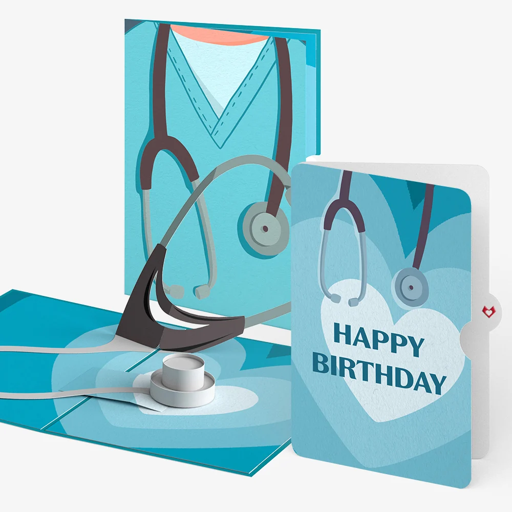 Lovepop Nurse Birthday Pop-Up Card and Sentiment Set Scrub