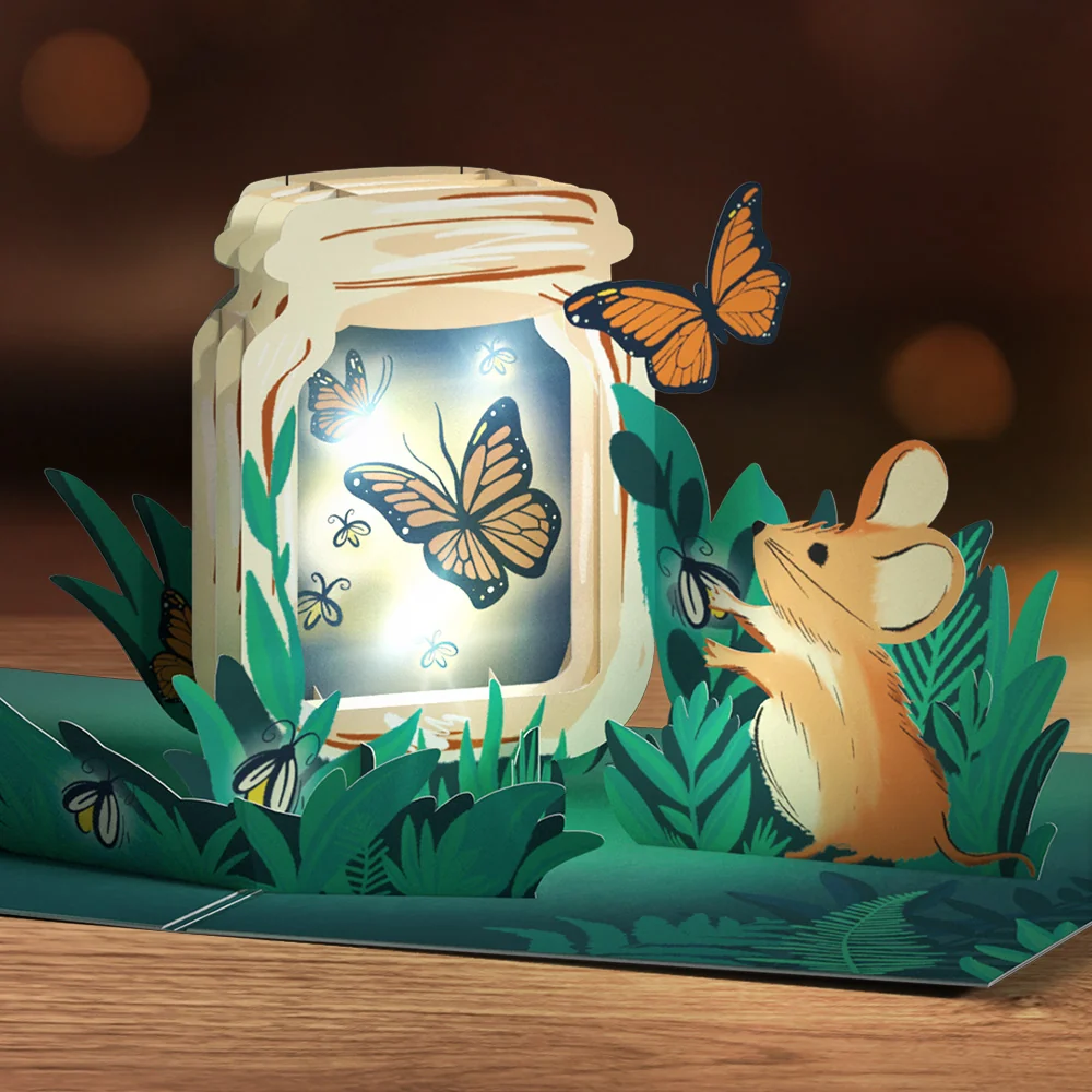 Lovepop Thinking of You Butterfly Jar Light-Up Pop-Up Card - Image 2