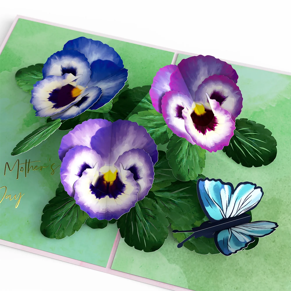 Lovepop Mother’s Day Pansies Pop-Up Card - Image 2