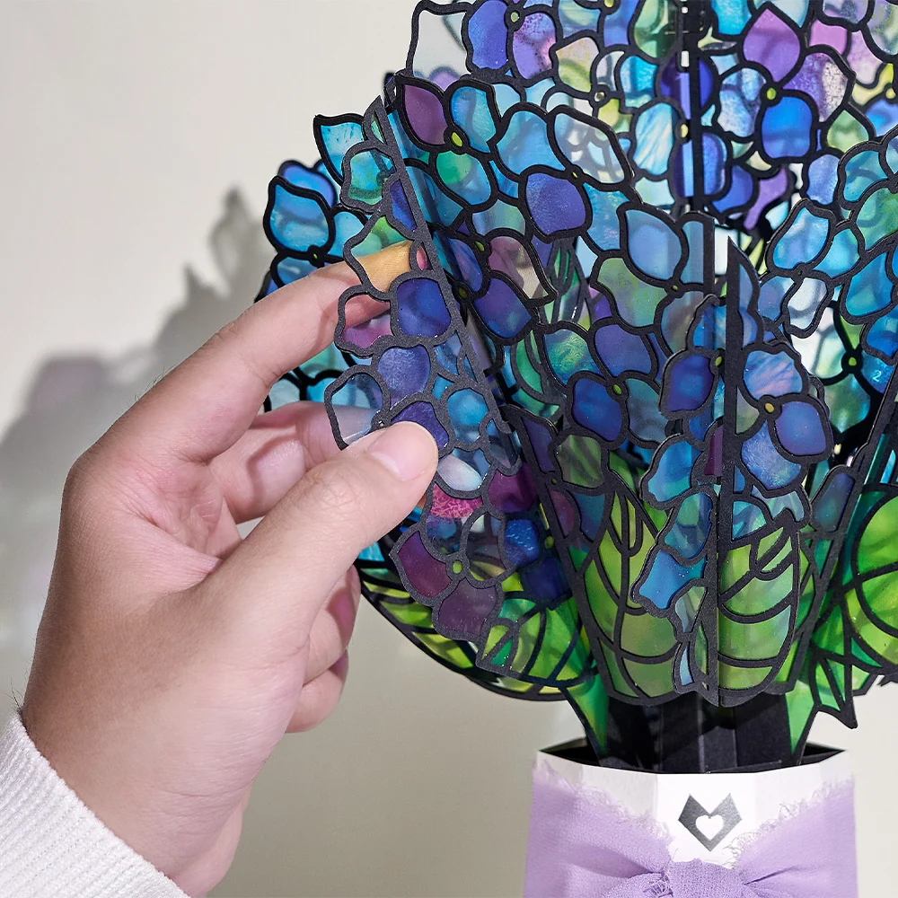 Lovepop Sunlit Hydrangeas St. Patrick’s Day Suncatcher Bouquet and Sentiment Set Glass - Image 3