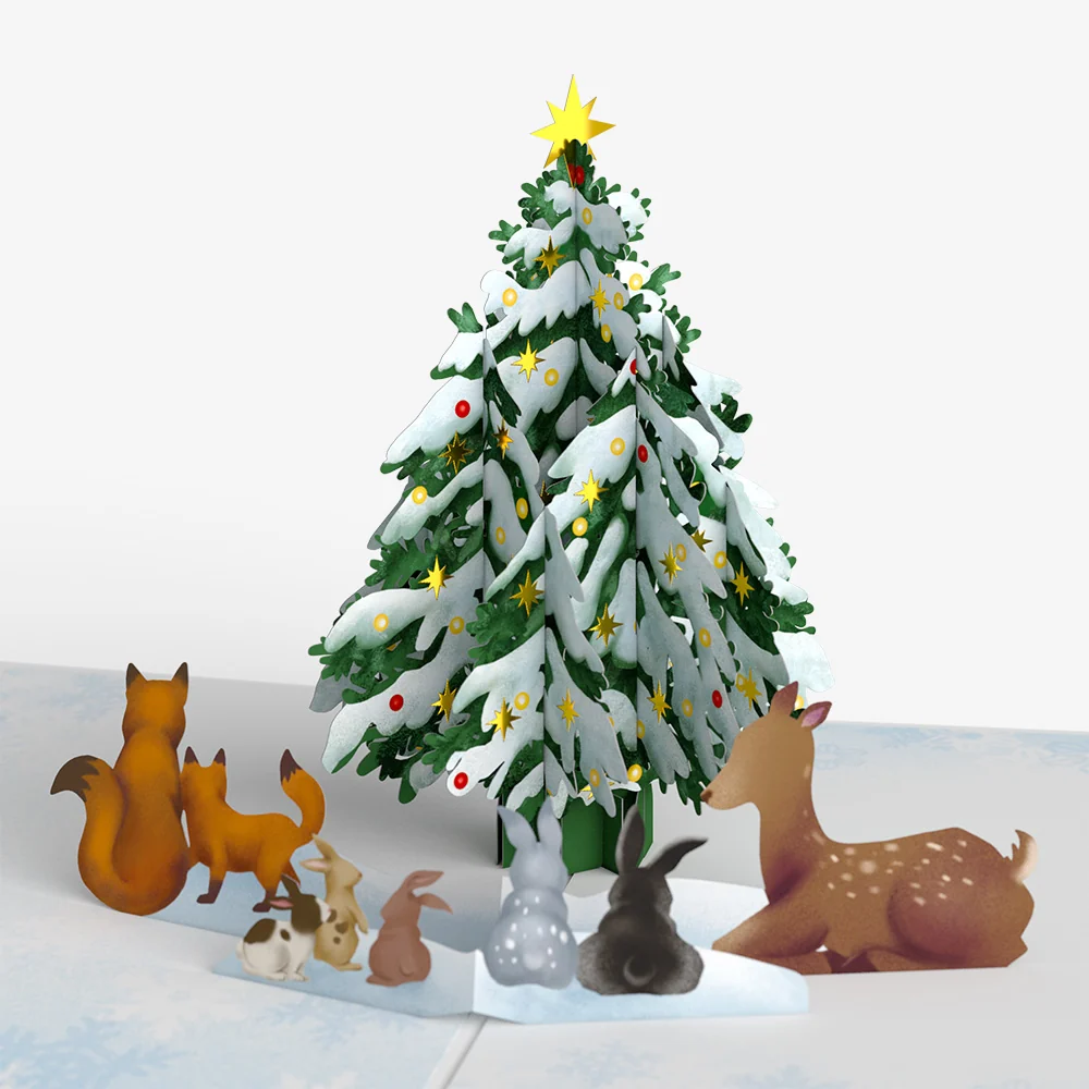 Lovepop Woodland White Christmas Pop-Up Card and Quiet Grace Sentiment Set - Image 3
