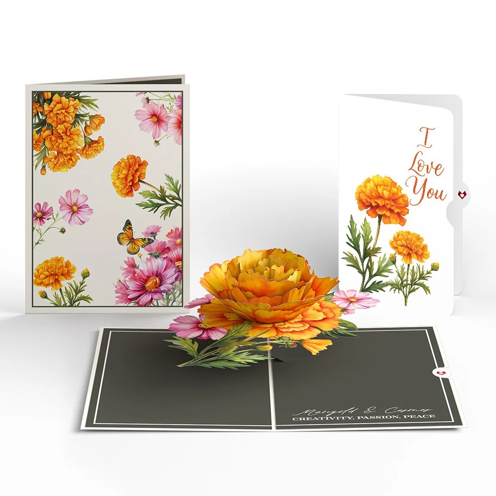 Lovepop Born to Bloom: October Birth Month Flowers Love Pop-Up Card and Sentiment Set Cream