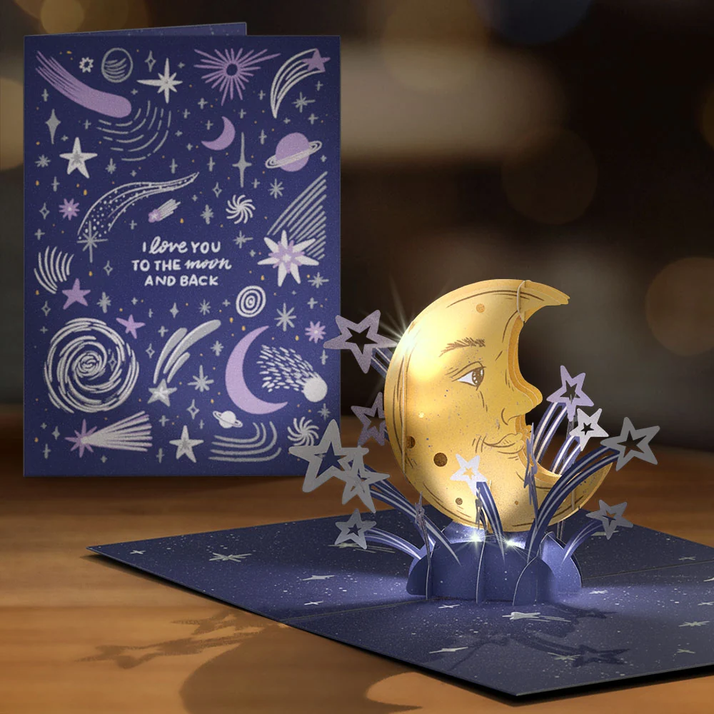 Lovepop Love You to the Moon and Back Light-Up Pop-Up Card