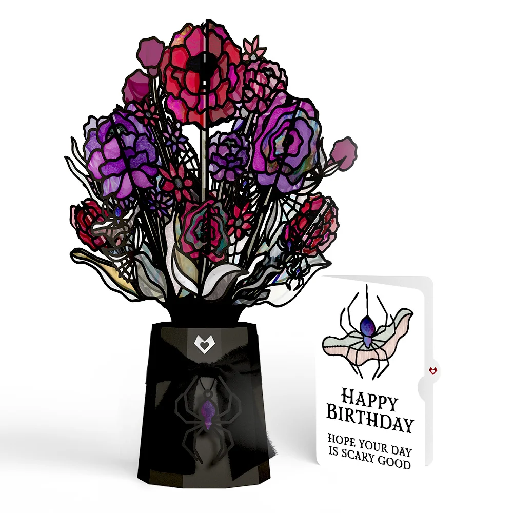 Lovepop Moonlit Amethyst Birthday Suncatcher Bouquet and Sentiment Set Glass