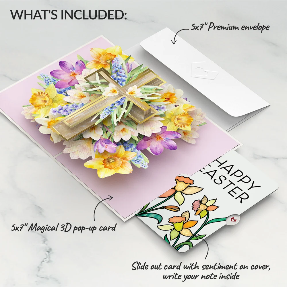 Lovepop The Lord Bless You Floral Cross Easter Pop-Up Card and Sentiment Set - Image 2