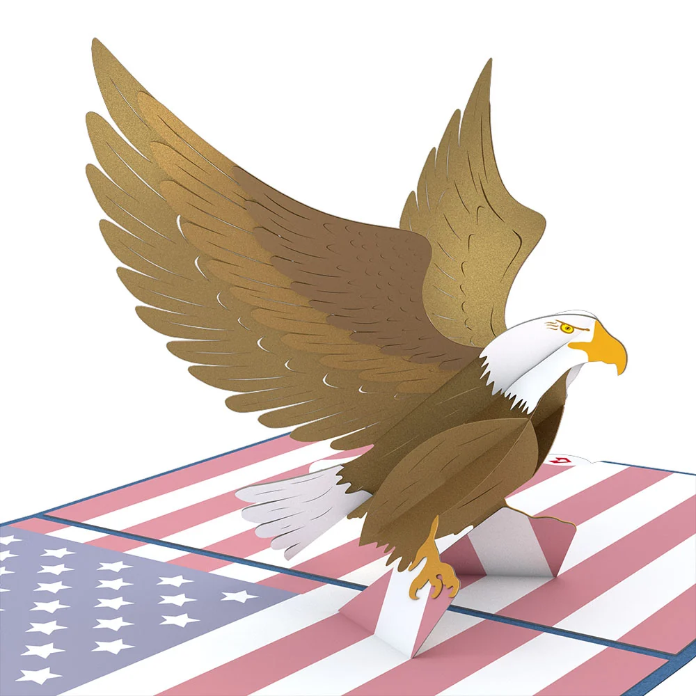 Lovepop Patriotic Eagle Father's Day Pop-Up Card and Matrix Hacker Sentiment Set Plate - Image 3