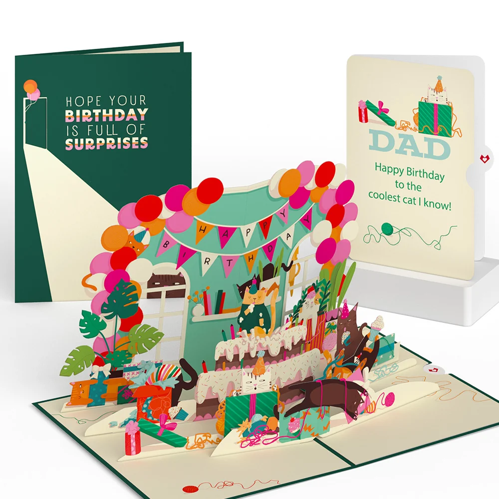 Lovepop Party Cats Birthday Pop-Up Card and Sentiment Set for Dad