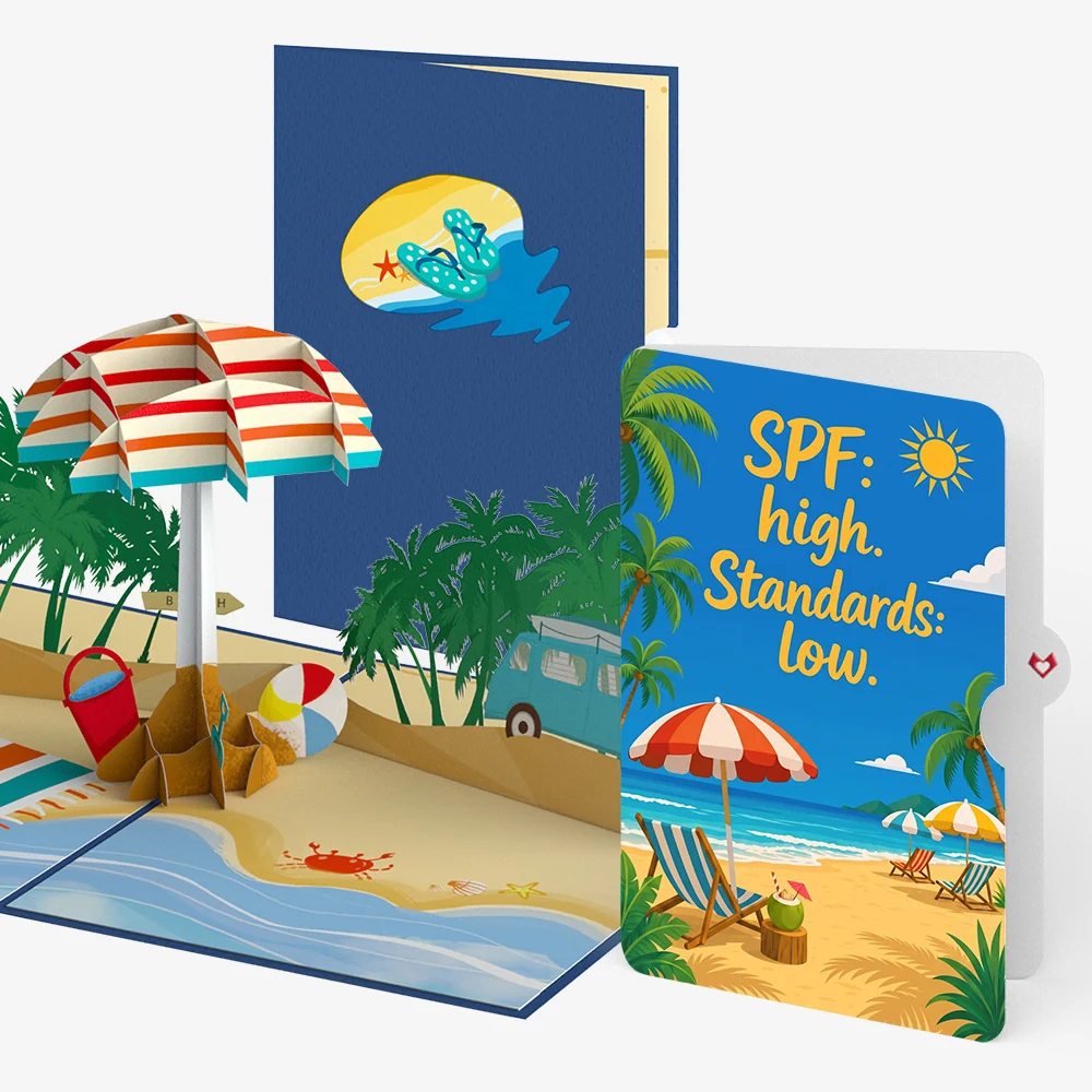 Lovepop Sandy Shores Birthday Pop-Up Card and Low Standards Sentiment Set Chair