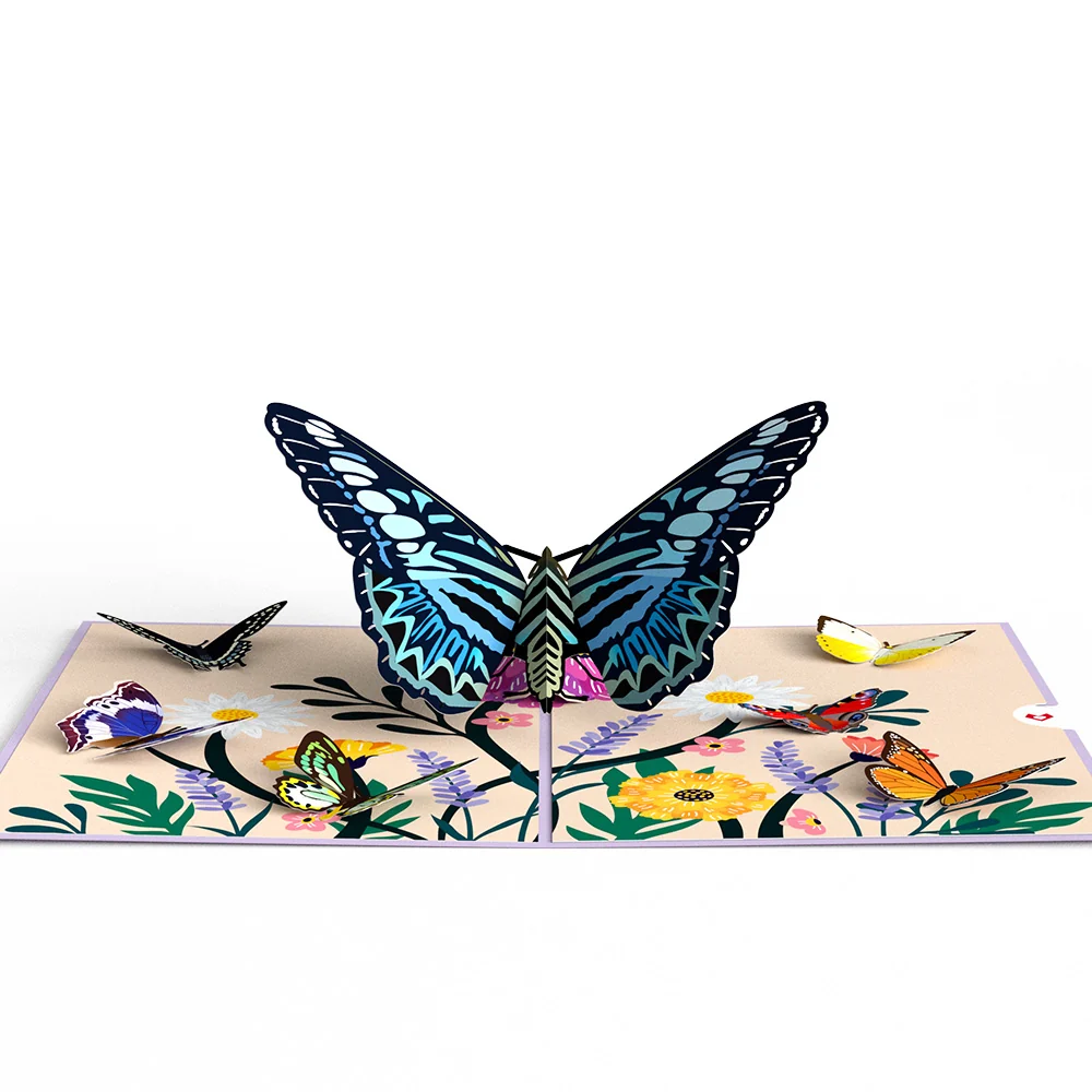 Lovepop Garden Butterflies Pop-Up Card Cream - Image 3