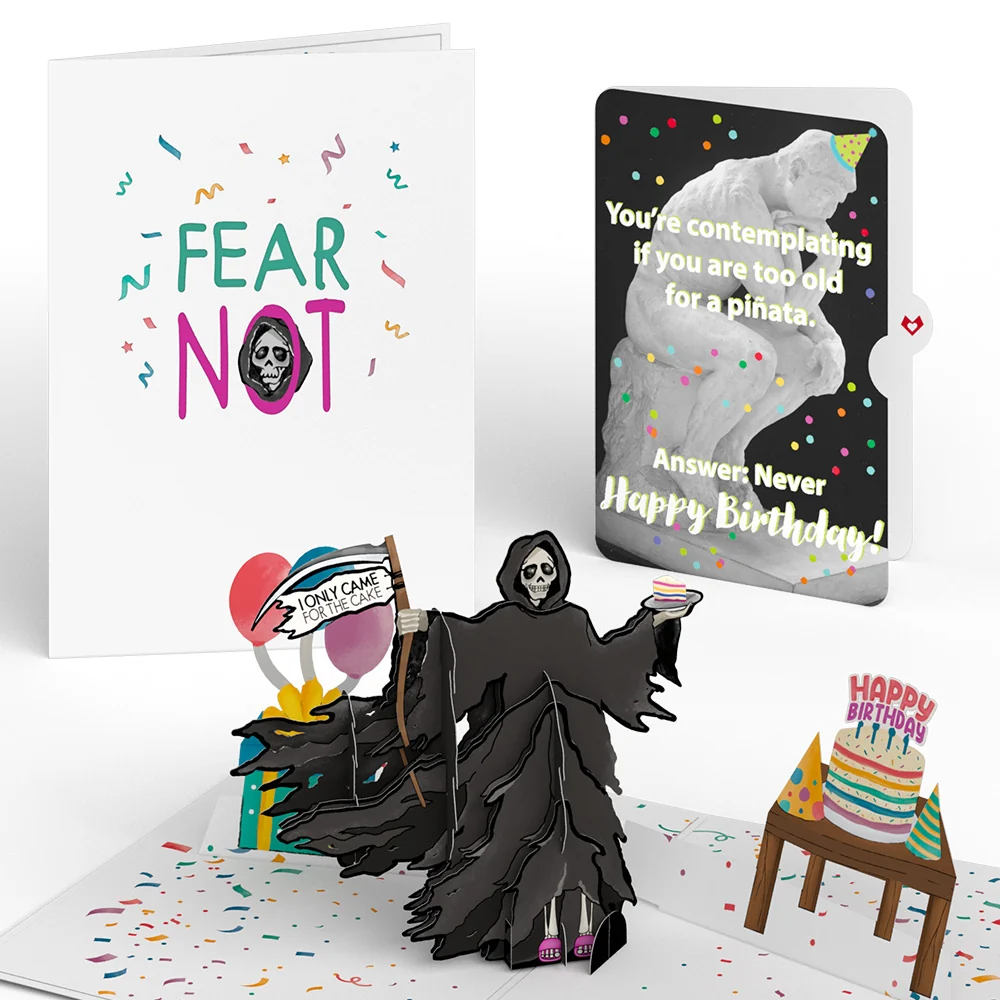 Lovepop Grim Reaper Dark Humor Birthday with The Thinker Pop-Up Card and Sentiment Set