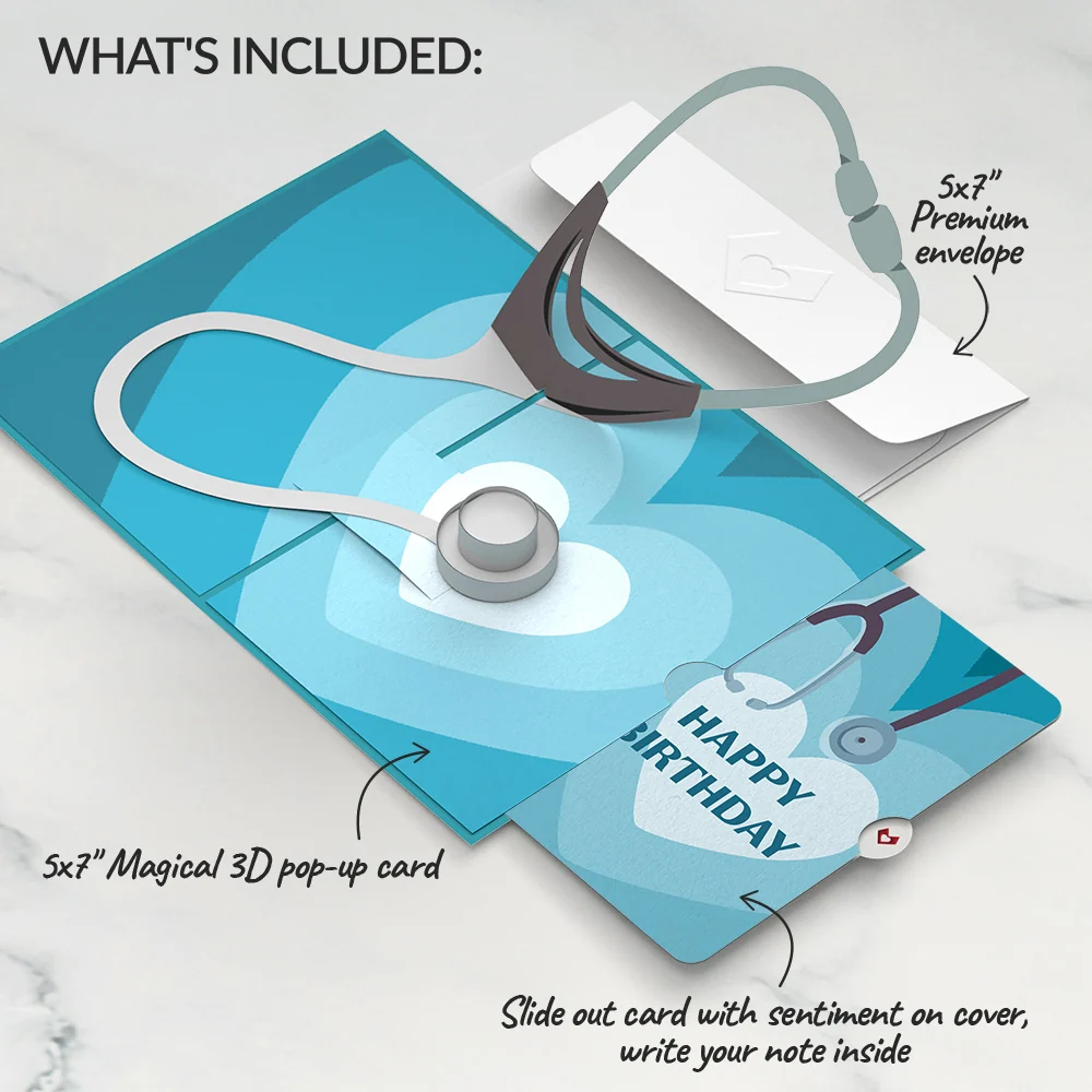 Lovepop Nurse Birthday Pop-Up Card and Sentiment Set Scrub - Image 2