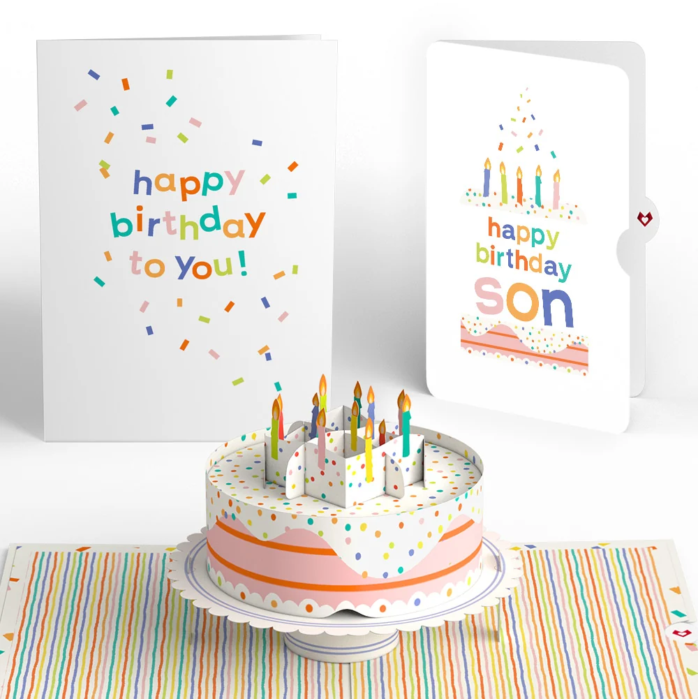 Lovepop Happy Birthday to You! Confetti Cake Pop-Up Card and Sentiment Set for Son Candle