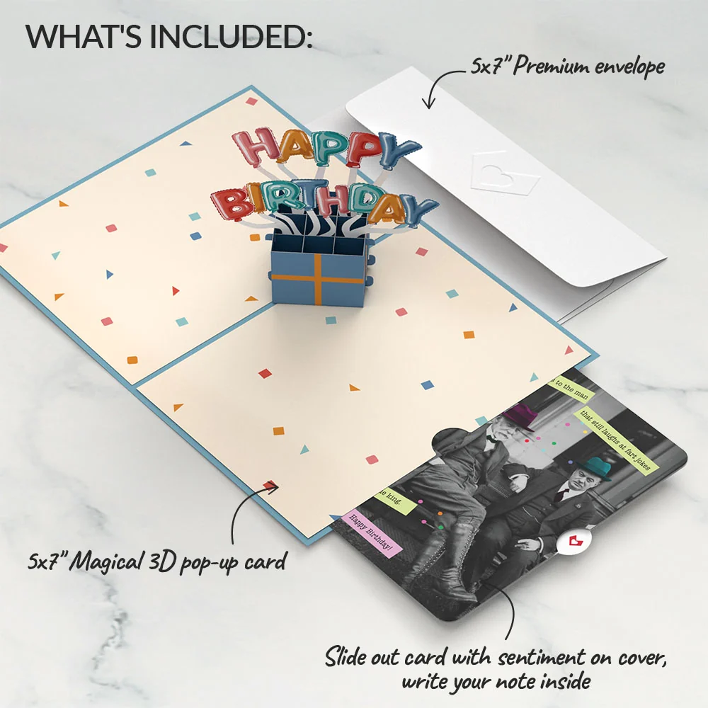 Lovepop Happy Birthday Burst Pop-Up Card and Sentiment Set for Any Man - Image 2