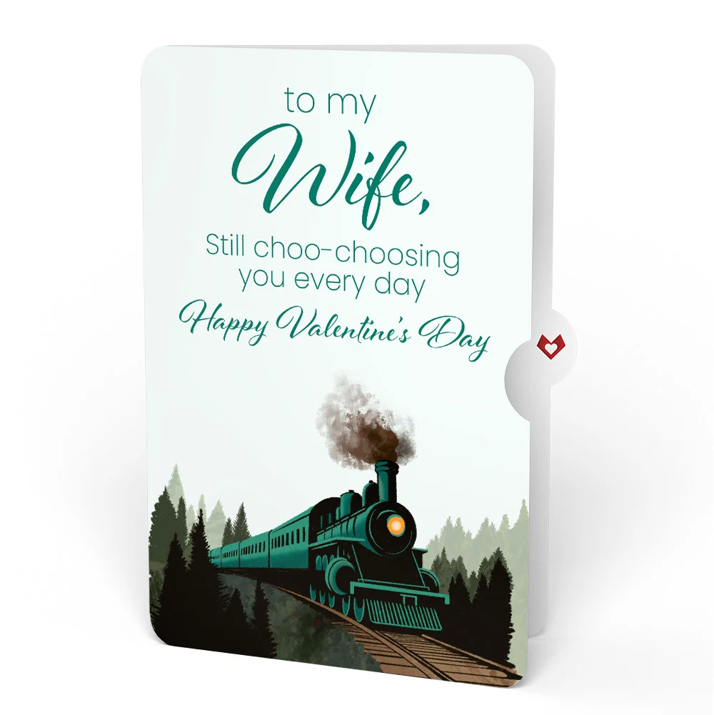 Lovepop Classic Train Valentine Pop-Up Card and Sentiment Set for Wife - Image 4