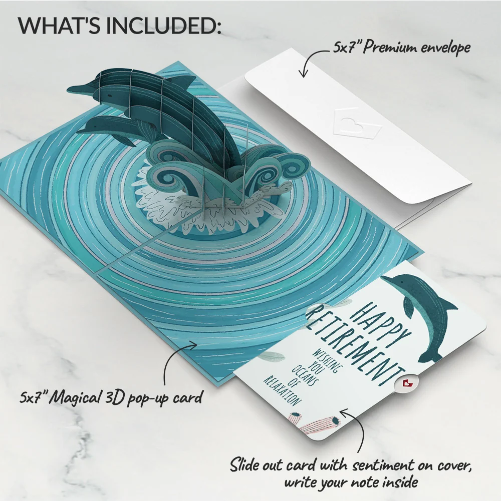 Lovepop Playful Dolphins Retirement Pop-Up Card and Sentiment Set - Image 2