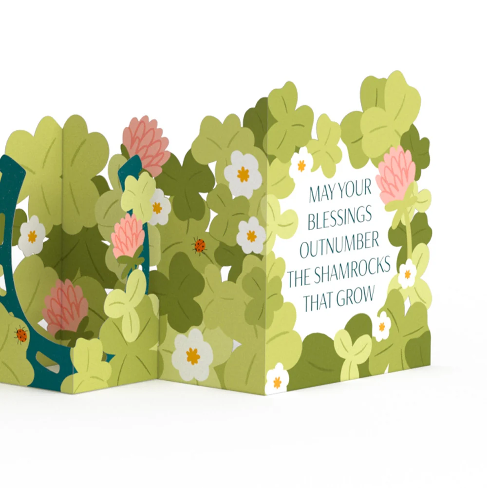 Lovepop Shamrock Blessings Birthday Loooooong Card (Expands to 2 feet) and Sentiment Set - Image 3