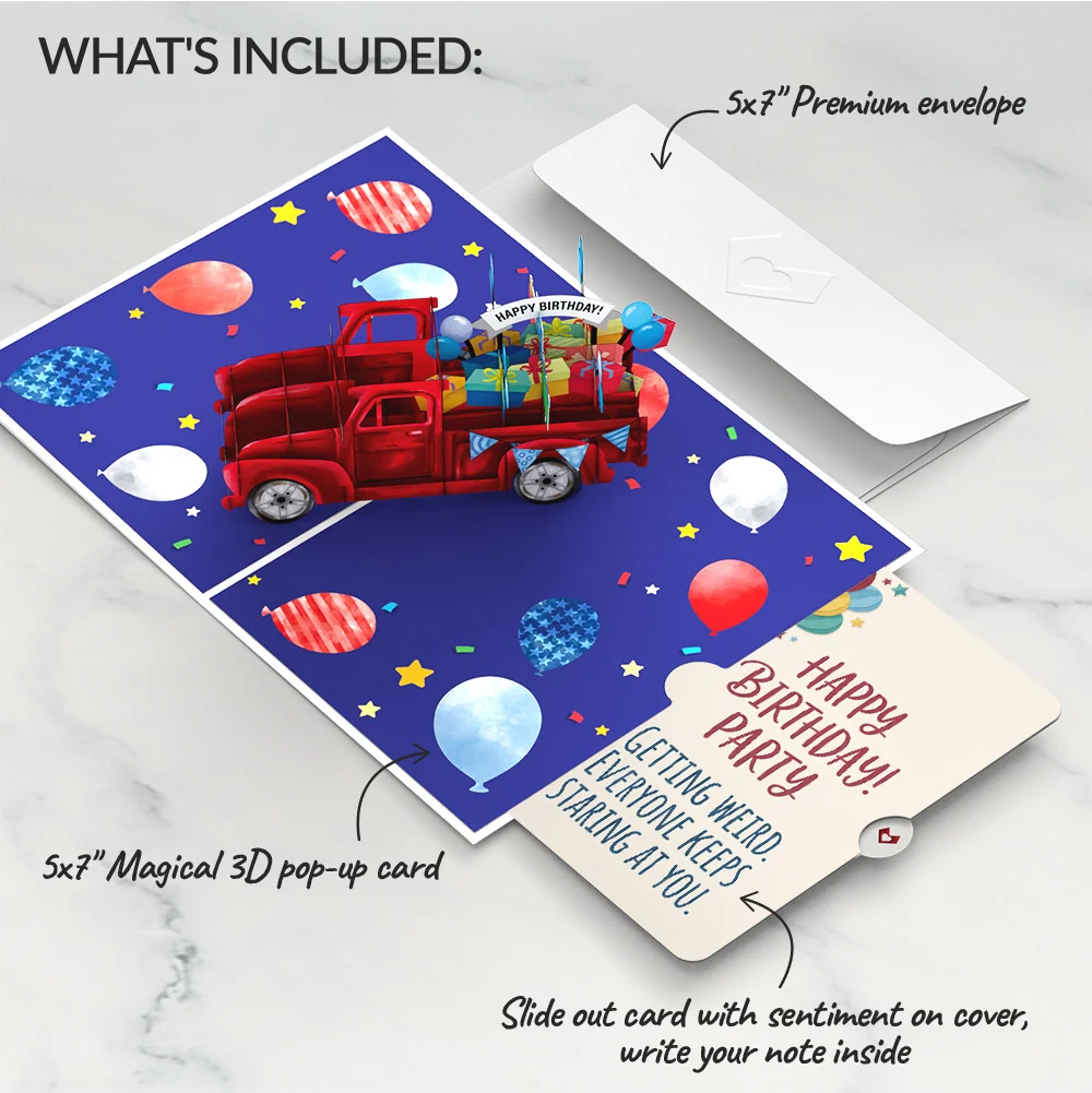 Lovepop Truckloads of Birthday Wishes Pop-Up Card and Sentiment Set - Image 2