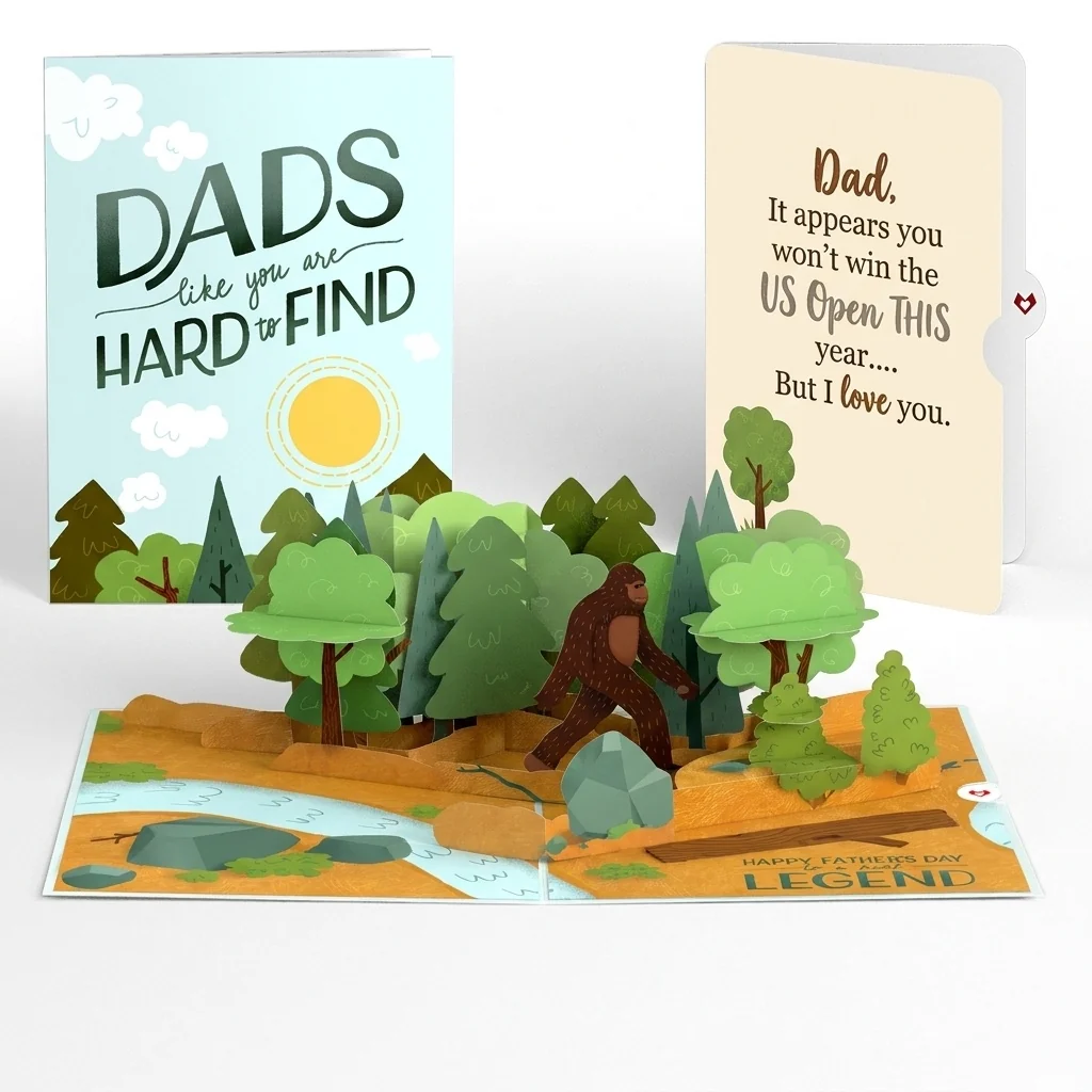 Lovepop Father's Day Bigfoot Legend Pop-Up Card and US Open Love Sentiment Set for Dad Cream
