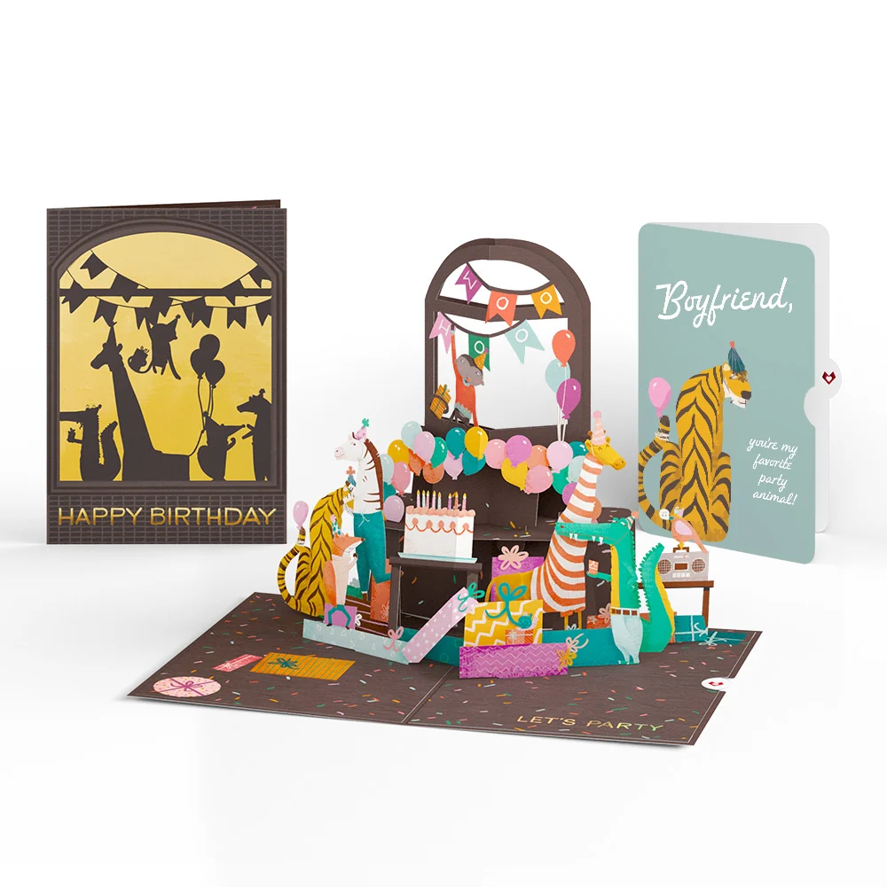 Lovepop Party Animals Birthday Pop-Up Card and Sentiment Set for Boyfriend