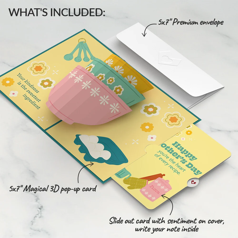 Lovepop You Bake the World a Better Place Mother's Day Pop-Up Card and Sentiment Set Bowl - Image 2