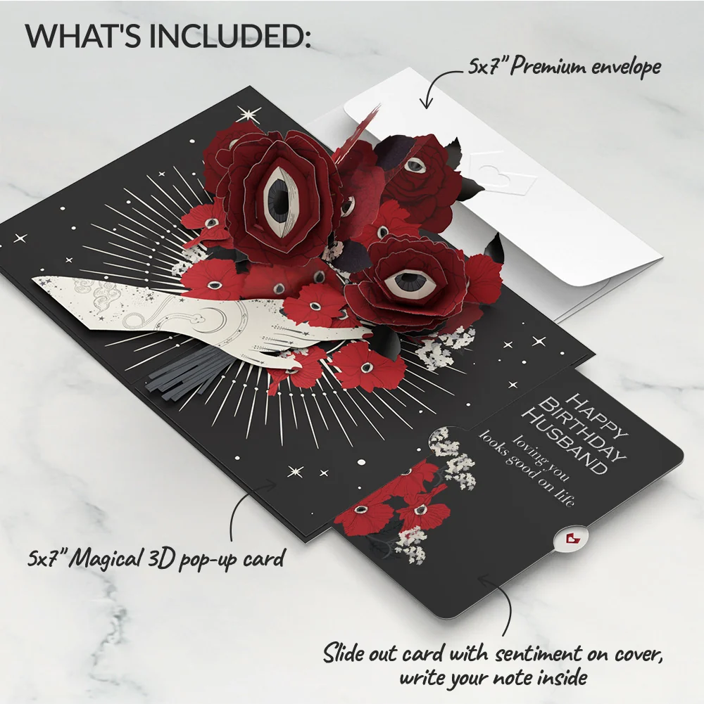 Lovepop Only Have Eyes for You Birthday Pop-Up Card and Sentiment Set for Husband - Image 2