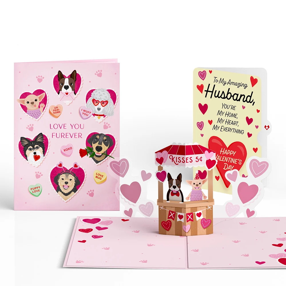 Lovepop Love You Furever Dog Kisses Valentine Pop-Up Card and Sentiment Set for Husband