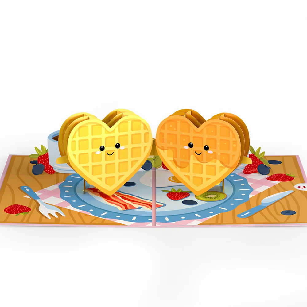 Lovepop Sweet Heart Waffles Pop-Up Card Coffee - Image 3