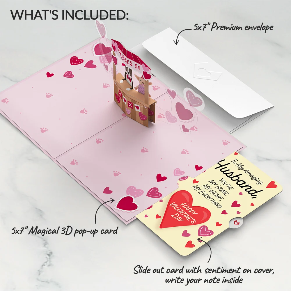 Lovepop Love You Furever Dog Kisses Valentine Pop-Up Card and Sentiment Set for Husband - Image 2