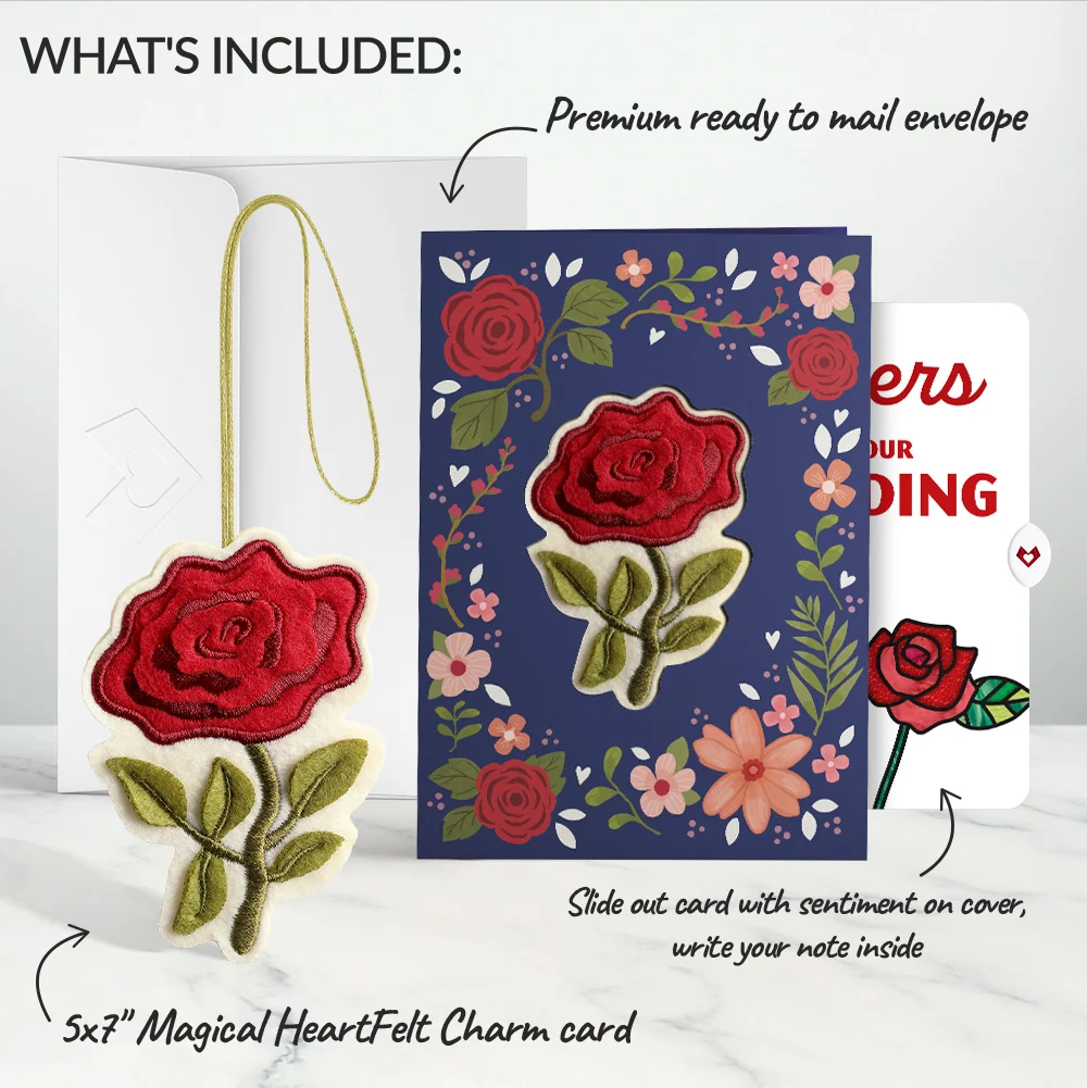 Lovepop Everlasting Rose Weddings HeartFelt Charm Card and Sentiment Set - Image 2