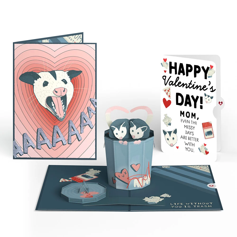 Lovepop Life Without You Is Trash Possums Valentine Pop-Up Card and Sentiment Set for Mom