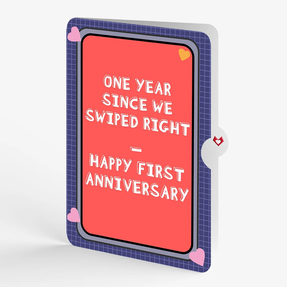 Lovepop So Glad We Swiped Right 1st Anniversary Pop-Up Card and Sentiment Set - Image 4