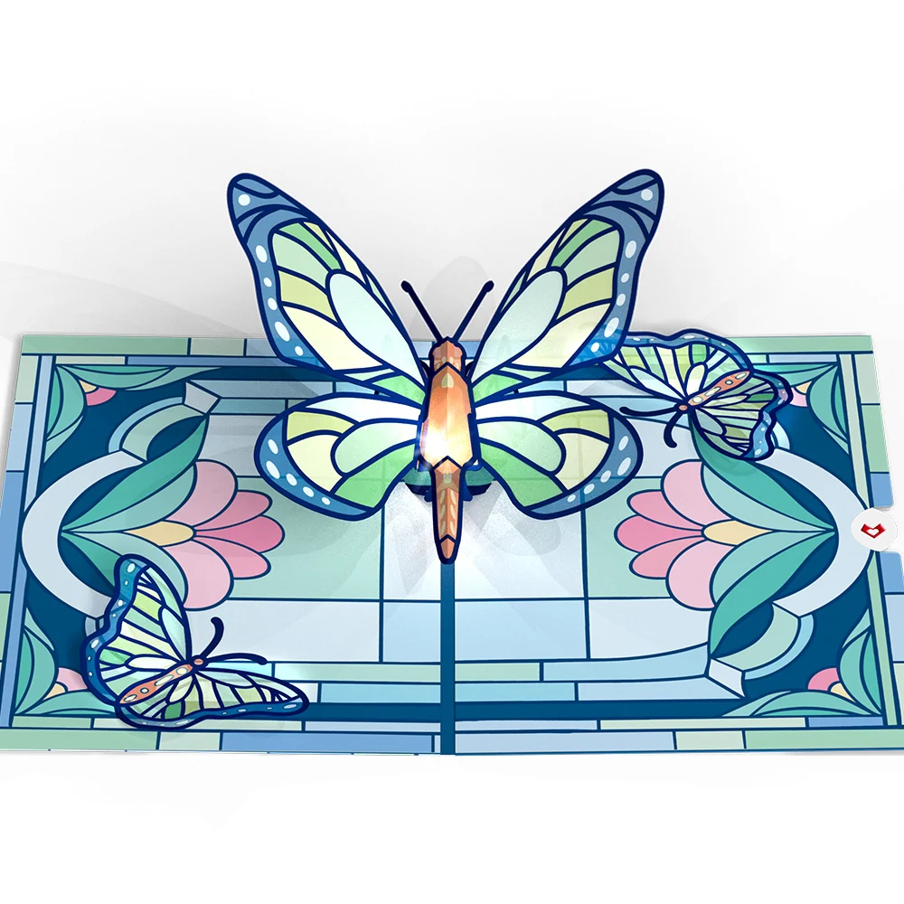 Lovepop Stained Glass Butterfly Light-Up Pop-Up Card - Image 4