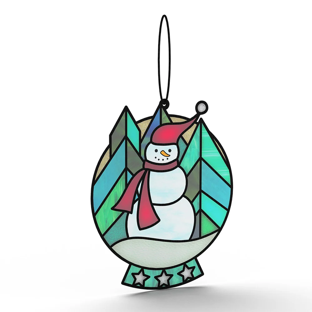 Lovepop Warm Wishes Snowman Suncatcher Card and Happy Holidays Sentiment Set Glass - Image 3